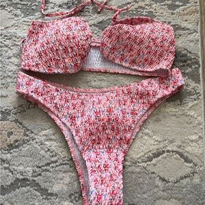 Pink Floral Bikini Set